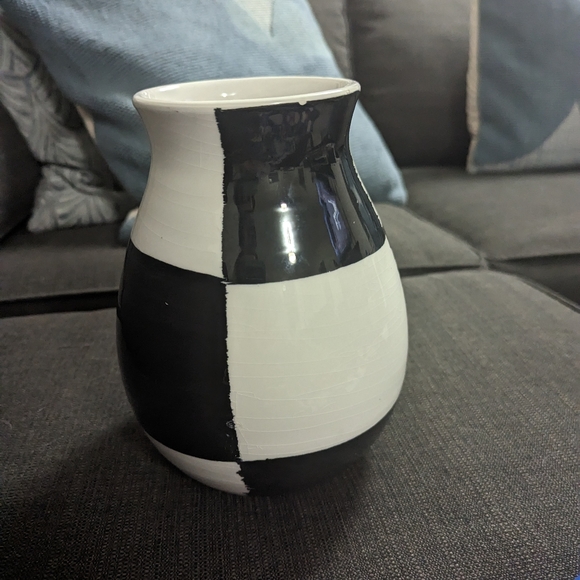 VINTAGE BITOSSI BLACK WHITE CERAMIC ITALIAN VASE - Picture 3 of 4